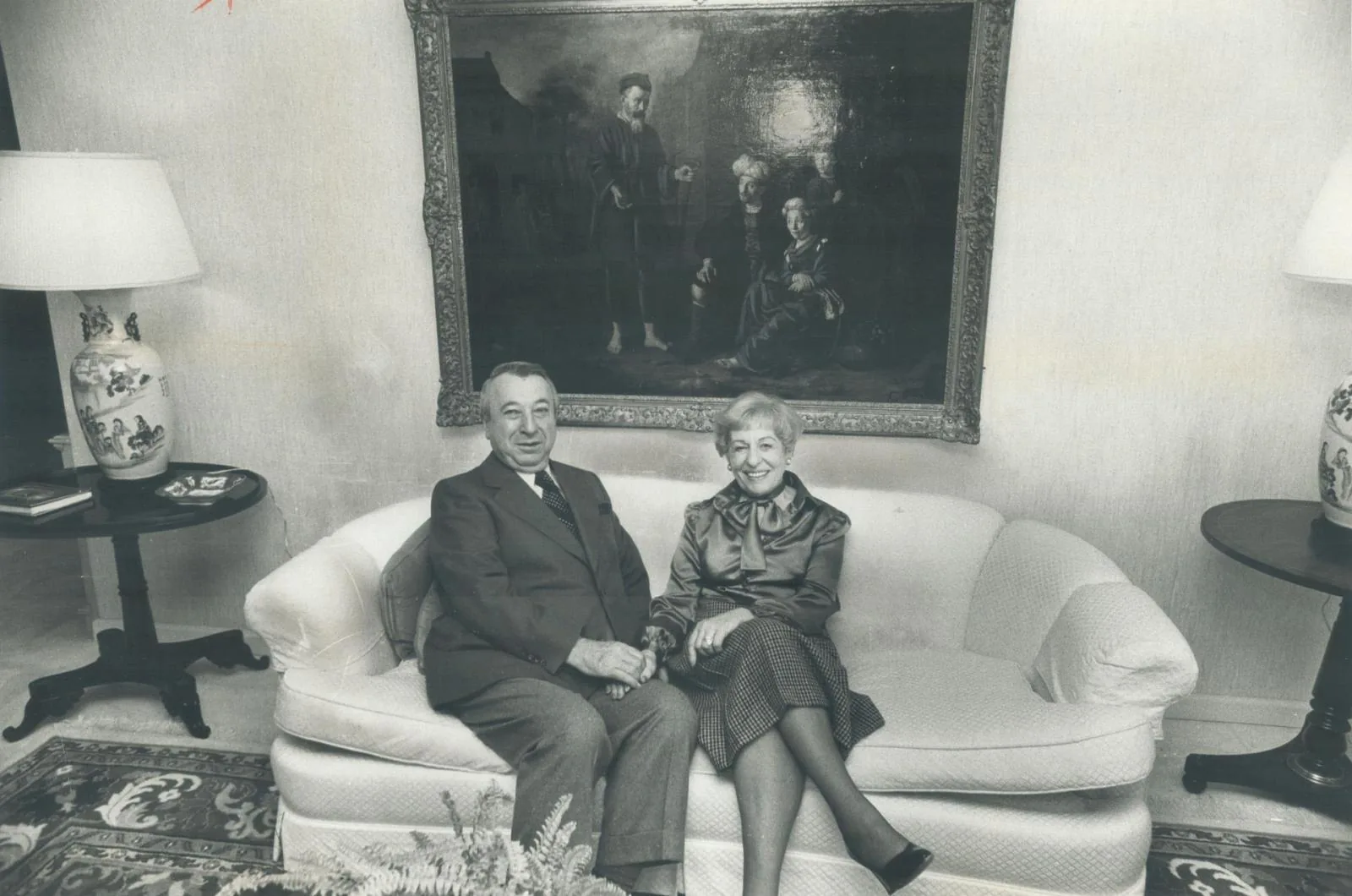 Developer Max Tanenbaum with his wife Anne in their 43rd floor suite at Palace Pier, circa 1978