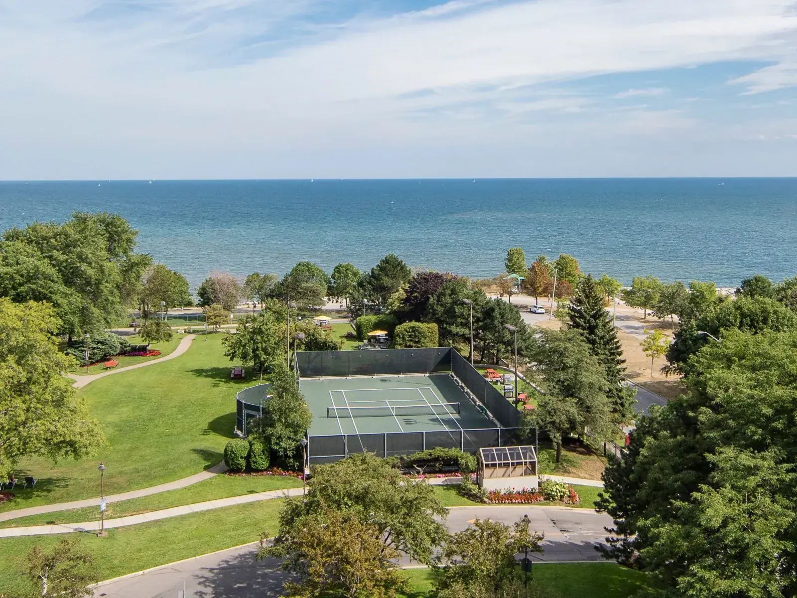 The tennis court at The Palace Pier